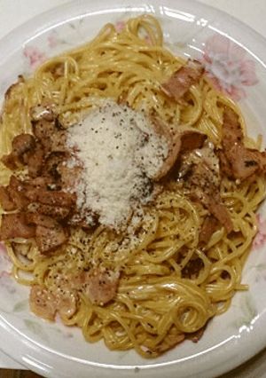 高カロリーだけど美味しい濃厚カルボナーラ-レシピのメイン写真