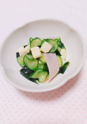 胡瓜とハムの酢の物♡チーズ入り❀-レシピのメイン写真