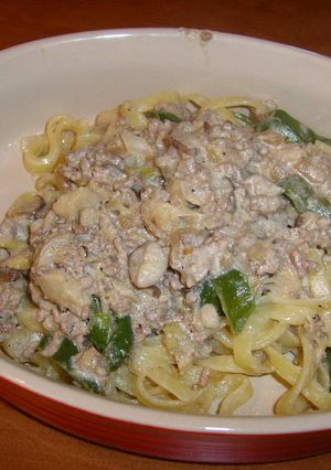 ひき肉のラグー　クリームパスタ-レシピのメイン写真