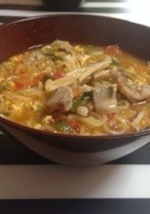 即席簡単!もずく酢とトマトの酸辣湯麺-レシピのメイン写真