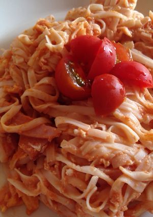 糖質0g麺でミニトマトナポリタン-レシピのメイン写真