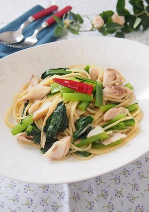 干物と小松菜のパスタ-レシピのメイン写真
