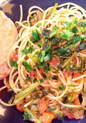 大根菜と余り野菜のトマトパスタ★簡単-レシピのメイン写真