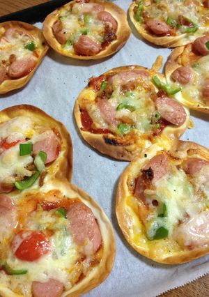 簡単!餃子の皮でピザ風おやつ-レシピのメイン写真