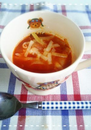 夜食をヘルシーに！簡単ミネストローネ♬-レシピのメイン写真