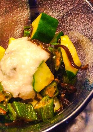 ダイエット副菜♪オクラ塩昆布とろろ〜-レシピのメイン写真