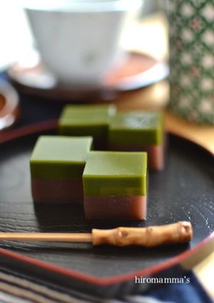 アガーで作る*2色水ようかん-レシピのメイン写真