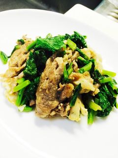豚肉とカブの葉炒め-レシピのメイン写真