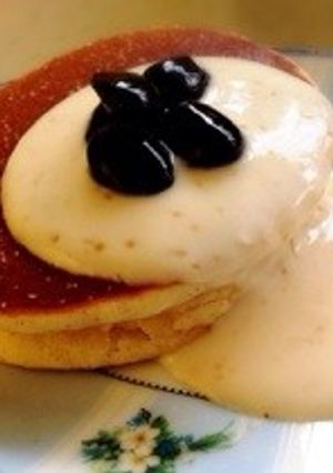 豆乳パンケーキ 黒豆ヨーグルト添え-レシピのメイン写真