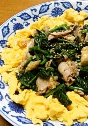 美味しい～♪ほうれん草と豚肉と卵の炒め物-レシピのメイン写真
