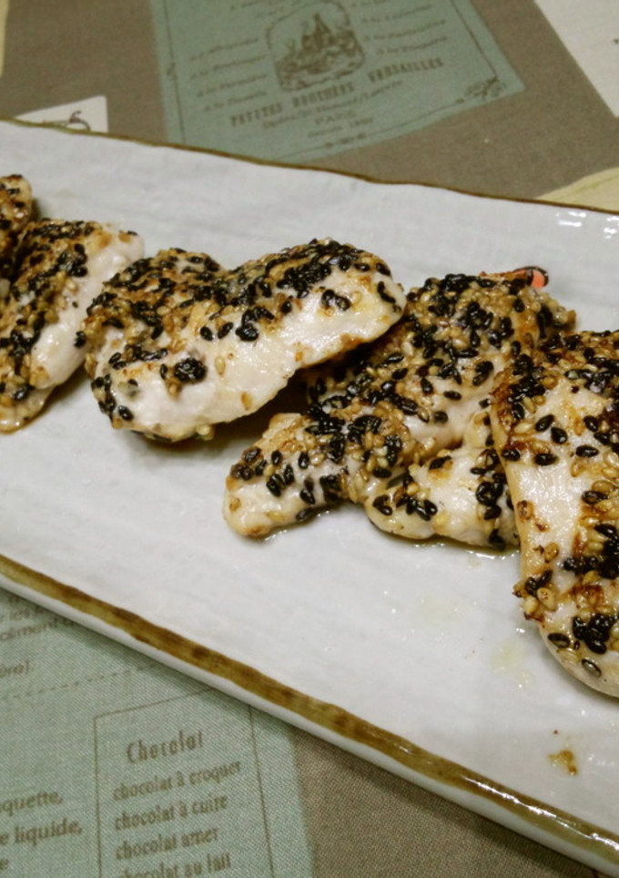 ささみのしっとりマヨ焼き胡麻まみれ-レシピのメイン写真