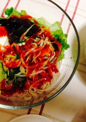 スタミナムル！ピリ辛甘のピビン麺♪-レシピのメイン写真