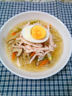 レンチン野菜と茹で鶏のサッパリ冷麺-レシピのメイン写真