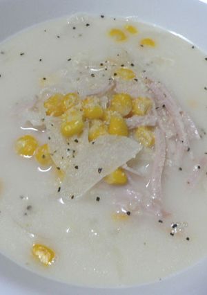 玉ねぎとハムのミルクスープ-レシピのメイン写真