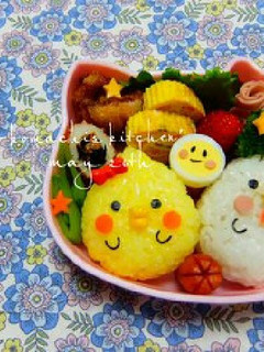 幼稚園 お弁当 キャラ弁♡ひよこにわとり-レシピのメイン写真