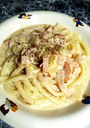 卵無し☆辛党のなんちゃってカルボうどん-レシピのメイン写真