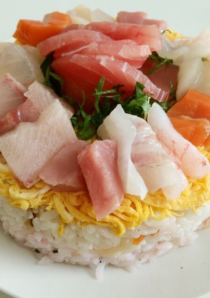 海鮮ちらし寿司ケーキ-レシピのメイン写真