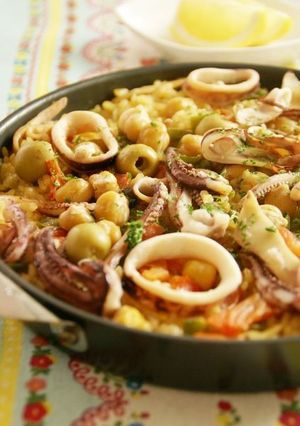 いかとひよこ豆のパエリア-レシピのメイン写真
