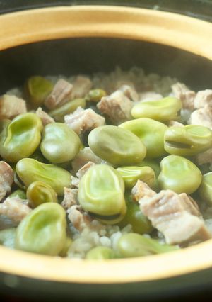 そらまめと豚肉の炊きこみごはん-レシピのメイン写真