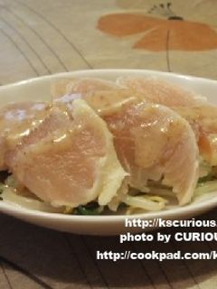 水菜ともやしの鶏ハムサラダ-レシピのメイン写真