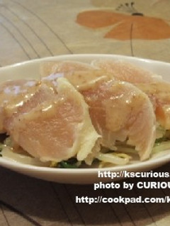 水菜ともやしの鶏ハムサラダ-レシピのメイン写真