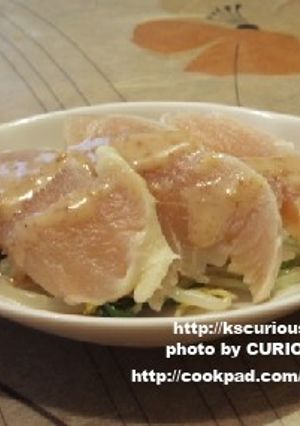 水菜ともやしの鶏ハムサラダ-レシピのメイン写真