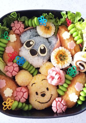 ピクニック弁当5 スティッチ、プー-レシピのメイン写真