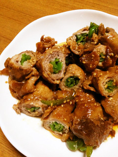 簡単!ピーマンの肉巻き炒め-レシピのメイン写真