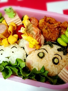 クレヨンしんちゃん&シロ♡キャラ弁-レシピのメイン写真