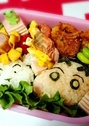 クレヨンしんちゃん&シロ♡キャラ弁-レシピのメイン写真