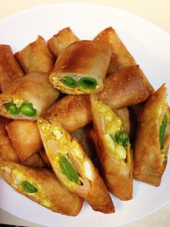 ♪スナップえんどうと卵のカレー春巻き♪-レシピのメイン写真