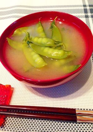 えんどう豆のお味噌汁-レシピのメイン写真