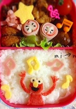 キャラ弁☆エルモの簡単お弁当-レシピのメイン写真