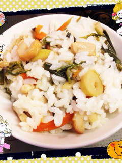 たけのことわらびの椎茸だしで混ぜご飯♡-レシピのメイン写真