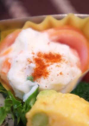 お弁当に！ハム巻きパプリカポテトサラダ-レシピのメイン写真