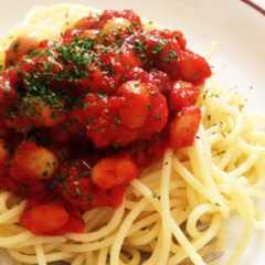 残ったカスレで！トマトビーンズパスタ-レシピのメイン写真