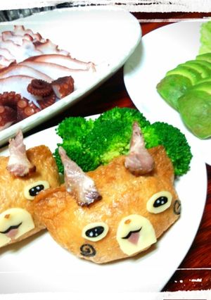 妖怪ウォッチ♪コマジロウおいなり♪キャラ弁-レシピのメイン写真
