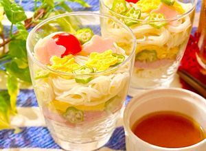 七夕！ケーキ風で可愛い☆カップそうめん-レシピのメイン写真