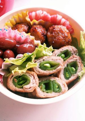 お弁当にも♪肉巻きスナップえんどう-レシピのメイン写真