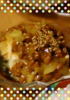 ◇つまみに◇丼に◇納豆たくわん乗せ冷奴-レシピのメイン写真