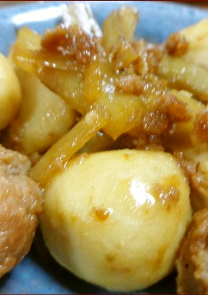 新じゃがと鶏唐揚げの煮物-レシピのメイン写真