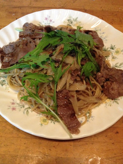 牛肉と牛蒡のわさびスパゲッティ-レシピのメイン写真
