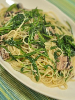菊菜とオイルサーディンのオイルパスタ-レシピのメイン写真
