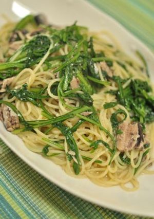 菊菜とオイルサーディンのオイルパスタ-レシピのメイン写真