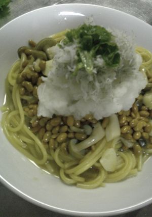 納豆しめじしらすのおろしスパゲティ-レシピのメイン写真