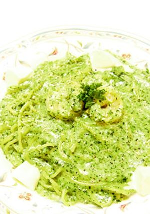 ほうれん草と海老のグリーンクリームパスタ-レシピのメイン写真