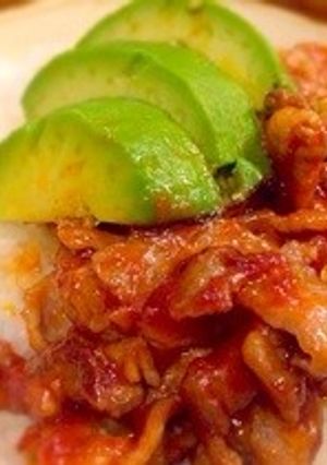 簡単★アボカドポークケチャップ丼★-レシピのメイン写真
