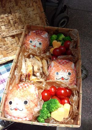 妖怪ウォッチ♪ジバニャン♪鮭おにぎり-レシピのメイン写真