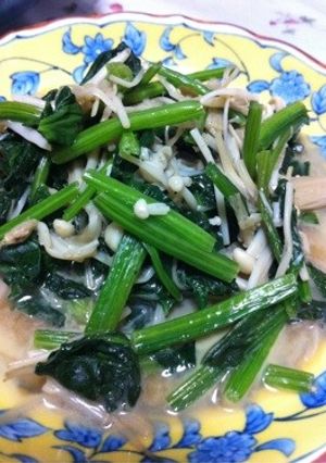 ほうれん草とえのきの麺つゆバター-レシピのメイン写真