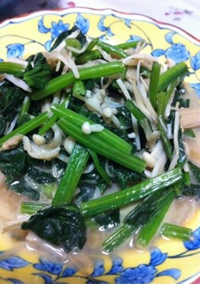 ほうれん草とえのきの麺つゆバター-レシピのメイン写真